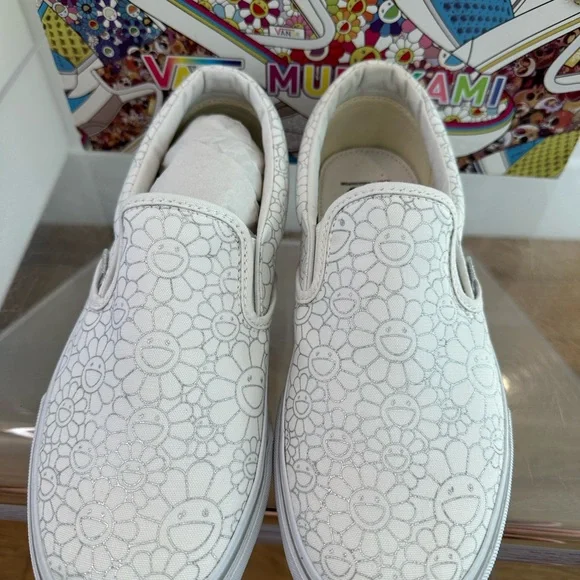 Takashi Murakami X Vans Classic Slip On Flower Silver - Picture 7 of 10